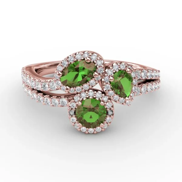 New Fana Feel The Elegance Emerald and Diamond Ring