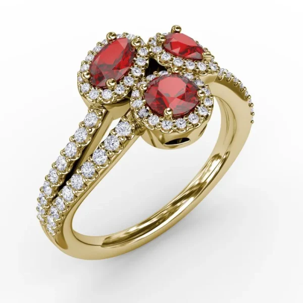 Hot Fana Feel The Elegance Ruby and Diamond Ring