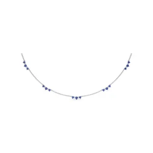 Best Fana Five Stone Sapphire and Diamond Station Necklace