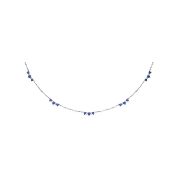 Best Fana Five Stone Sapphire and Diamond Station Necklace
