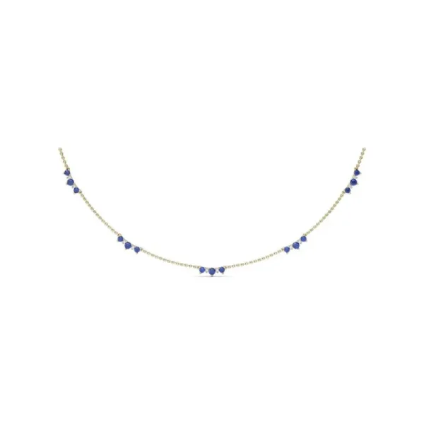 Best Fana Five Stone Sapphire and Diamond Station Necklace
