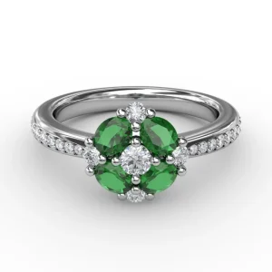 Best Fana Floral Emerald and Diamond Ring