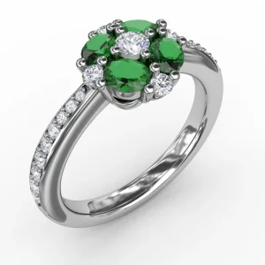 Best Fana Floral Emerald and Diamond Ring