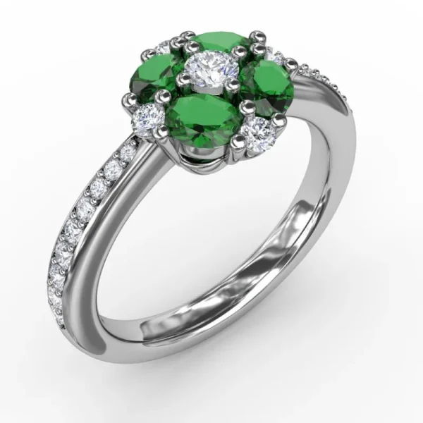 Best Fana Floral Emerald and Diamond Ring