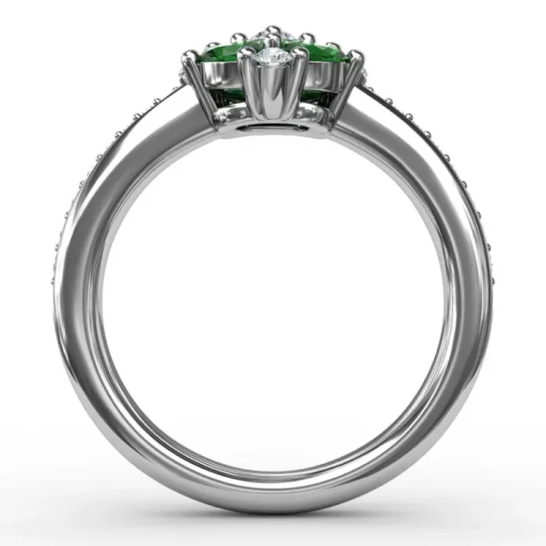Best Fana Floral Emerald and Diamond Ring