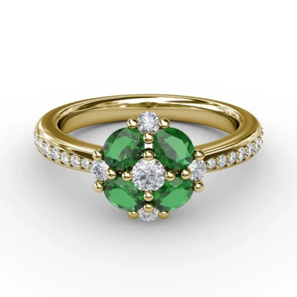 Best Fana Floral Emerald and Diamond Ring