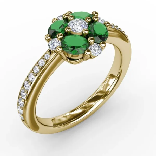 Best Fana Floral Emerald and Diamond Ring