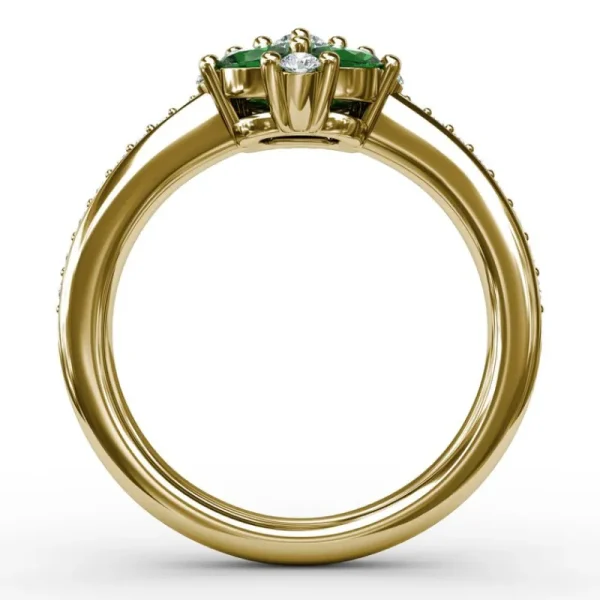 Best Fana Floral Emerald and Diamond Ring