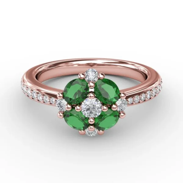 Best Fana Floral Emerald and Diamond Ring