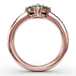 Best Fana Floral Emerald and Diamond Ring