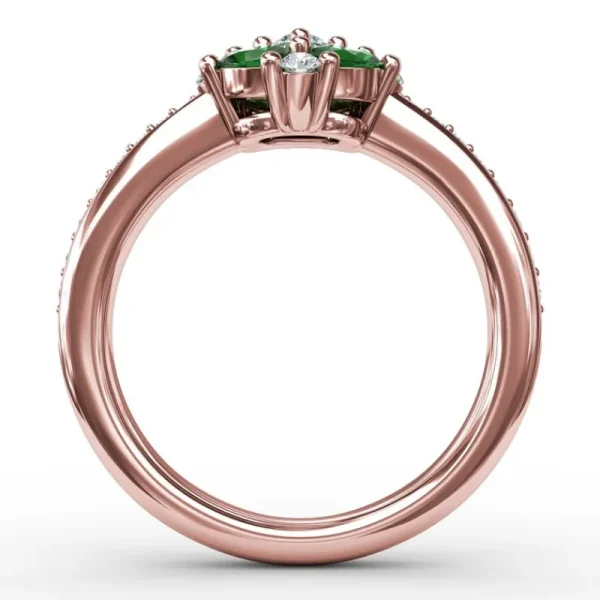 Best Fana Floral Emerald and Diamond Ring