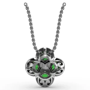 Outlet Fana Flower Emerald and Diamond Pendant