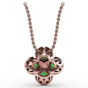 Outlet Fana Flower Emerald and Diamond Pendant