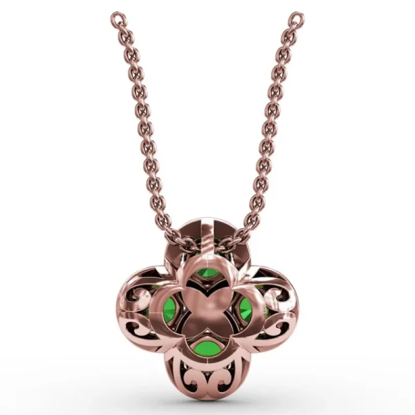 Outlet Fana Flower Emerald and Diamond Pendant