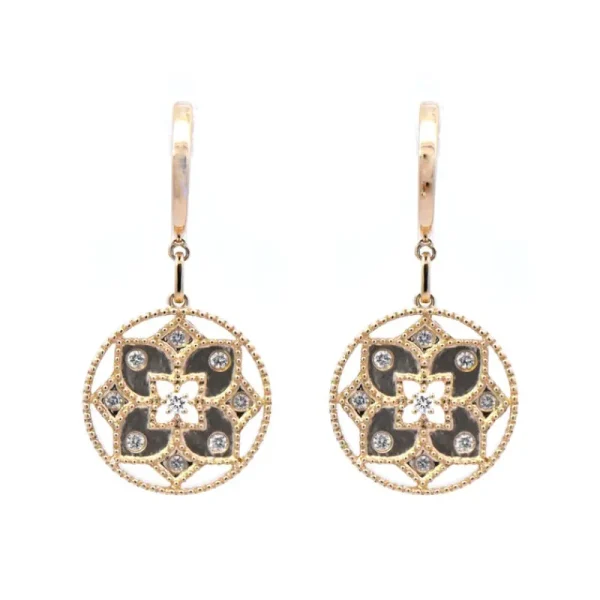 Best Kelley Collection Flower Medallion Dangle Earrings