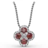 Discount Fana Flower Ruby and Diamond Pendant