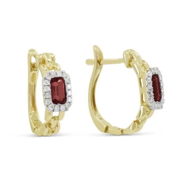 Online Kelley Collection Garnet & Diamond Hoop Earrings