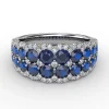 Online Fana Get Sentimental Sapphire and Diamond Double Row Ring