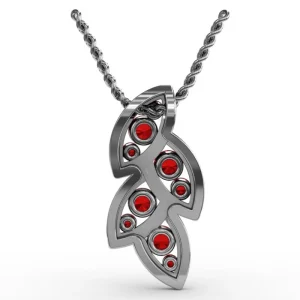 Clearance Fana Glam Galore Ruby and Diamond Leaf Pendant