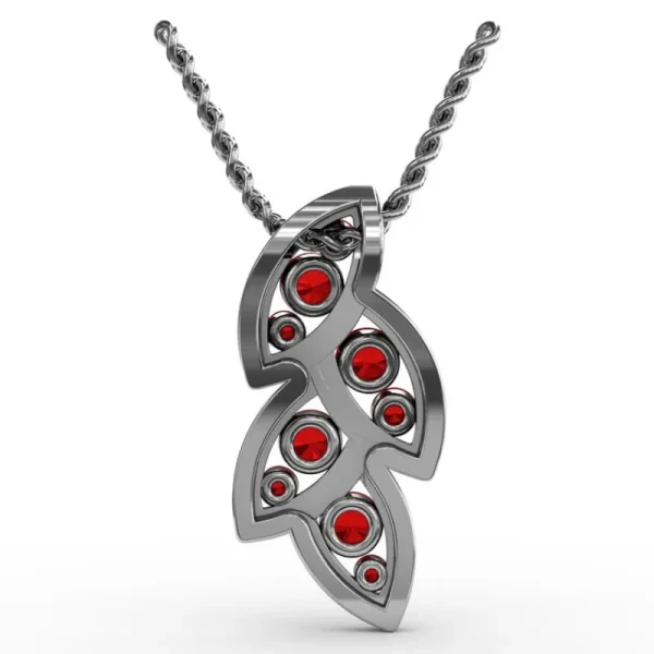Clearance Fana Glam Galore Ruby and Diamond Leaf Pendant