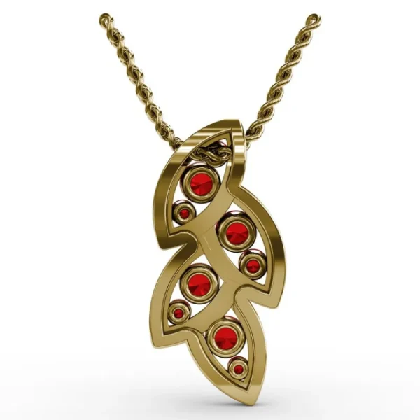 Clearance Fana Glam Galore Ruby and Diamond Leaf Pendant