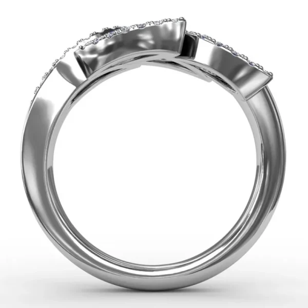 Fashion Fana Glam Galore Sapphire and Diamond Leaf Ring
