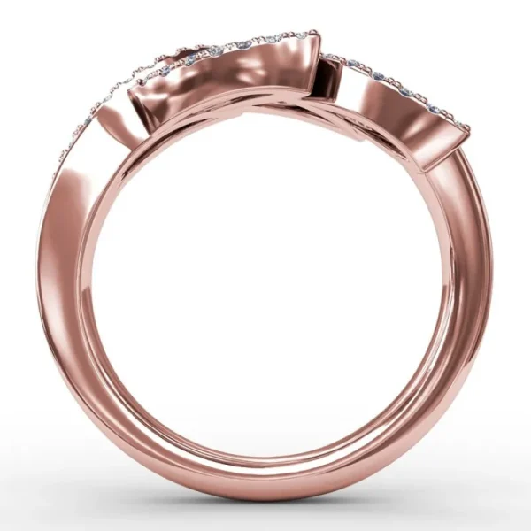 Fashion Fana Glam Galore Sapphire and Diamond Leaf Ring