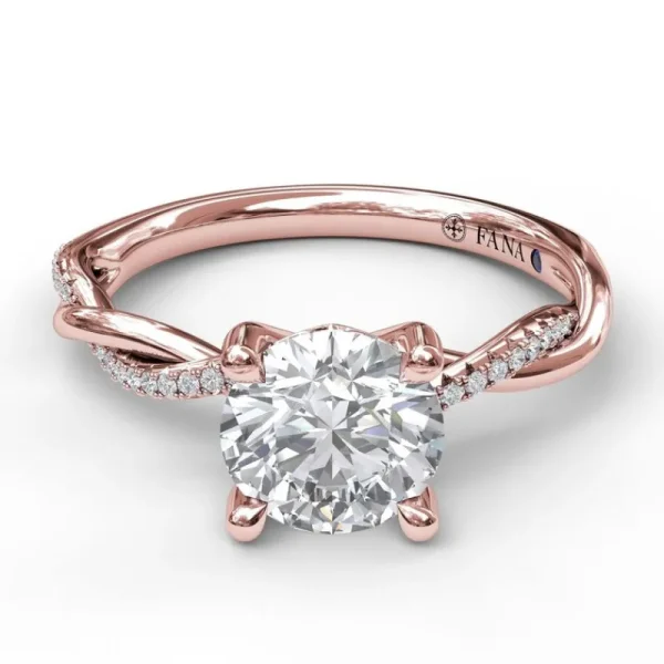 New Fana Gold And Diamond Twist Engagement Ring