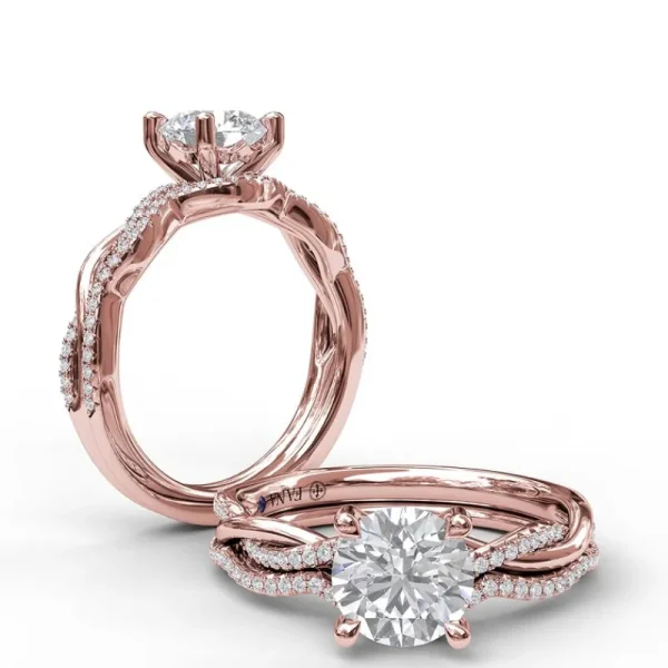 New Fana Gold And Diamond Twist Engagement Ring