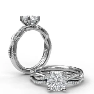 New Fana Gold And Diamond Twist Engagement Ring