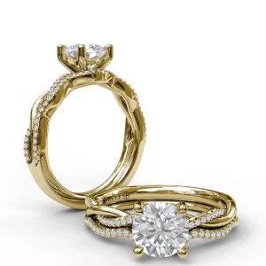 New Fana Gold And Diamond Twist Engagement Ring