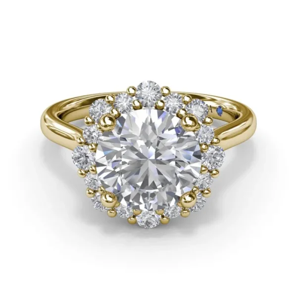 Sale Fana Graduated Halo Diamond Engagement Ring