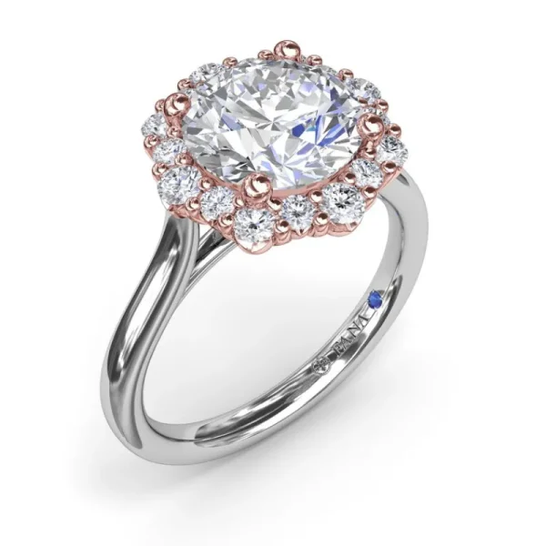 Sale Fana Graduated Halo Diamond Engagement Ring