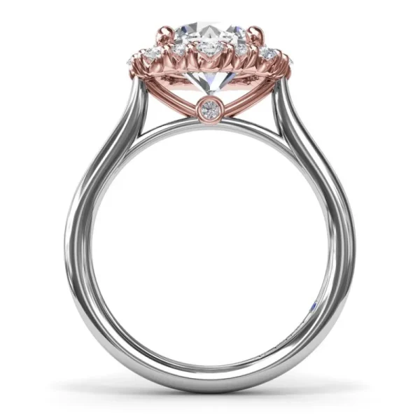 Sale Fana Graduated Halo Diamond Engagement Ring