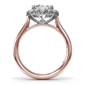 Sale Fana Graduated Halo Diamond Engagement Ring