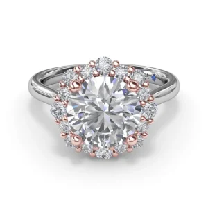 Sale Fana Graduated Halo Diamond Engagement Ring
