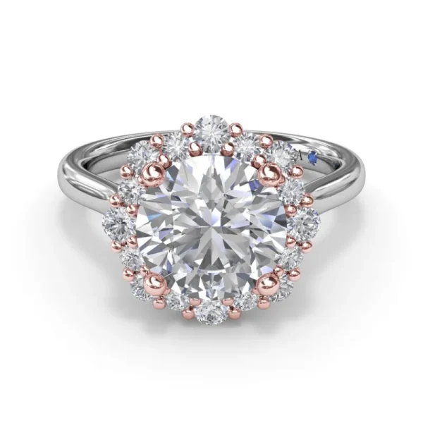 Sale Fana Graduated Halo Diamond Engagement Ring