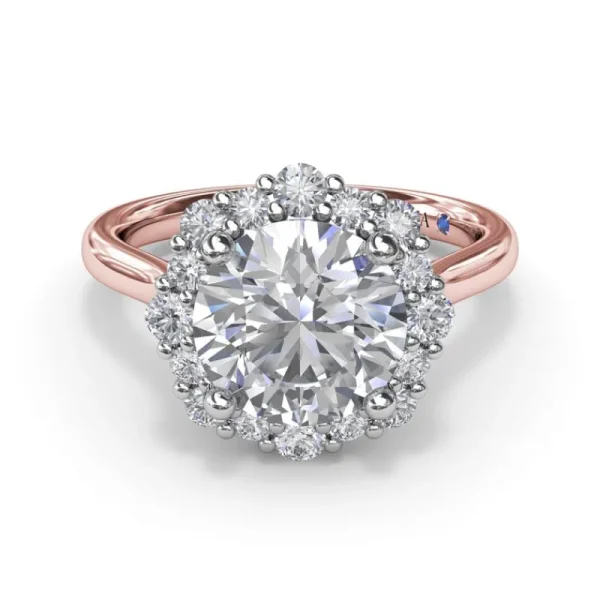 Sale Fana Graduated Halo Diamond Engagement Ring