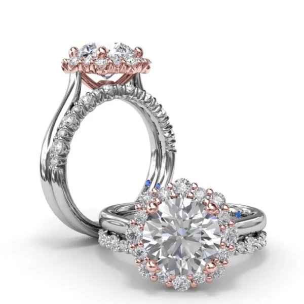 Sale Fana Graduated Halo Diamond Engagement Ring