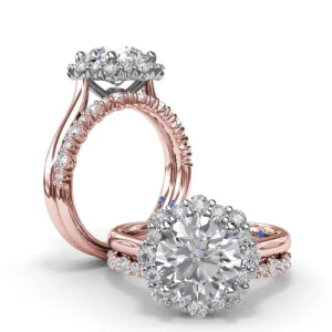 Sale Fana Graduated Halo Diamond Engagement Ring
