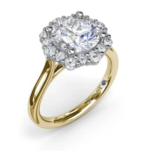 Sale Fana Graduated Halo Diamond Engagement Ring