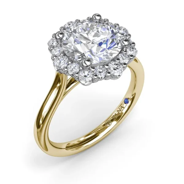 Sale Fana Graduated Halo Diamond Engagement Ring