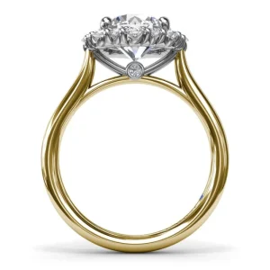 Sale Fana Graduated Halo Diamond Engagement Ring