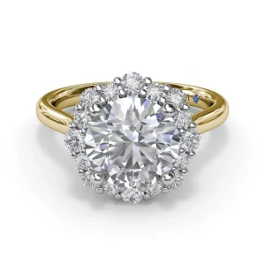 Sale Fana Graduated Halo Diamond Engagement Ring