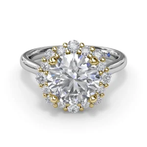 Sale Fana Graduated Halo Diamond Engagement Ring