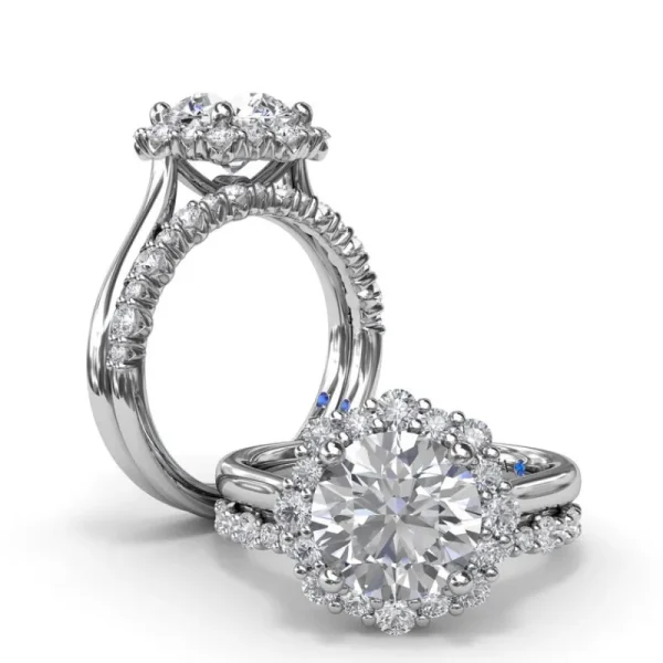 Sale Fana Graduated Halo Diamond Engagement Ring