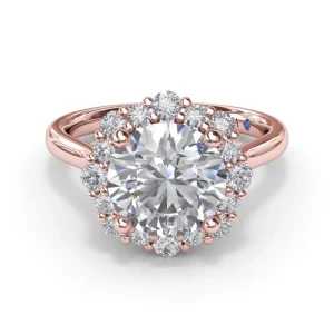 Sale Fana Graduated Halo Diamond Engagement Ring