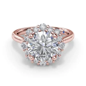 Sale Fana Graduated Halo Diamond Engagement Ring