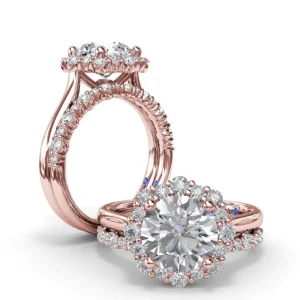 Sale Fana Graduated Halo Diamond Engagement Ring