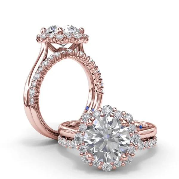 Sale Fana Graduated Halo Diamond Engagement Ring